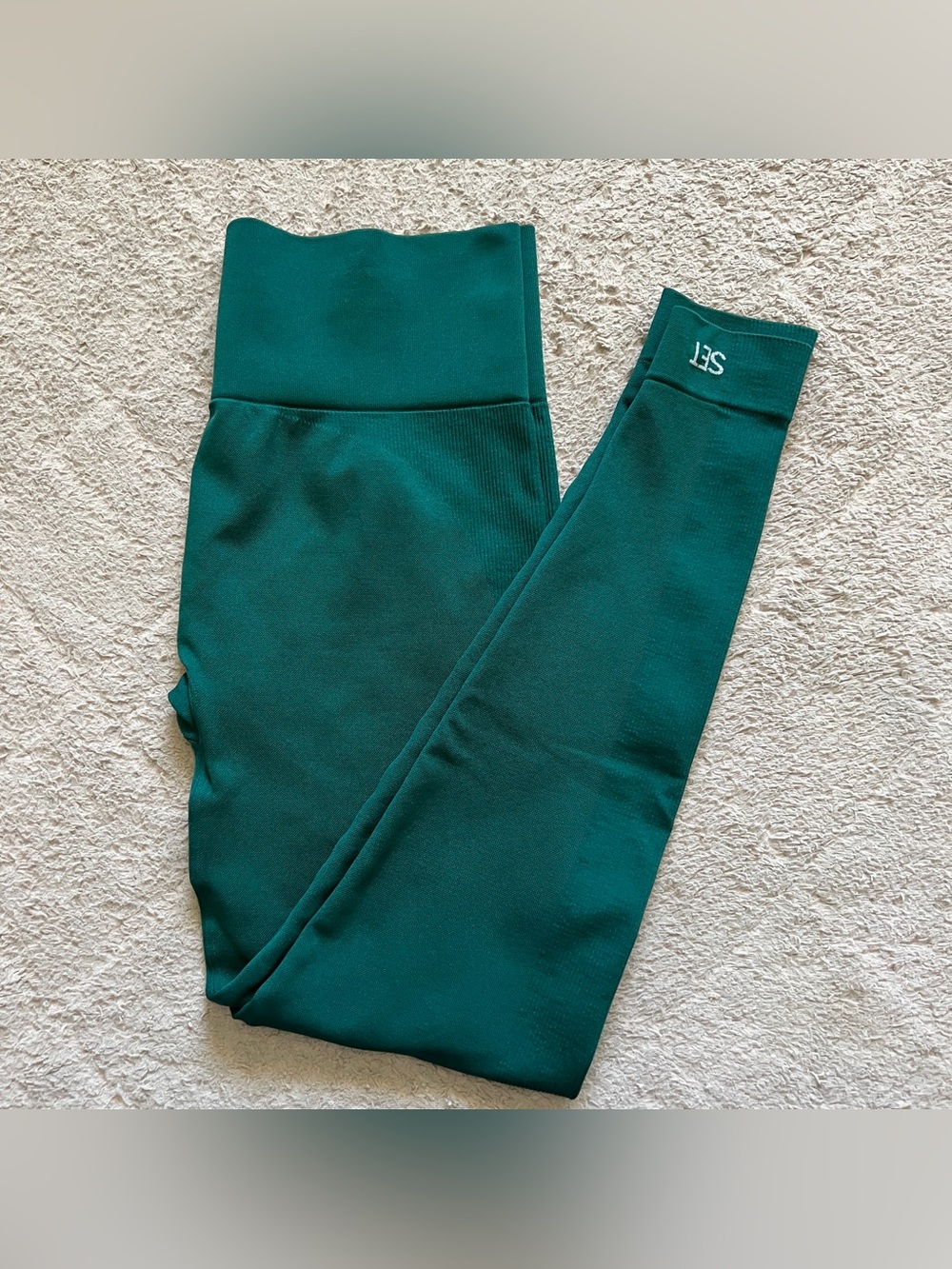 SET Active Ribbed Leggings Workout Gym Sporty Running Yoga Pilates Athletic Sz L